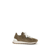 Brunello Cucinelli Brown Calf Leather Bos Taurus Platform Sneakers