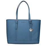 Michael Kors blauwe leren schoudertas