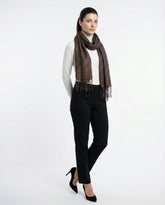 Brunello Cucinelli Silver Linen Scarf