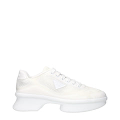 Prada White Fabric Low Top Sneakers