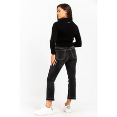 Gas Gray Cotton Cropped Jeans