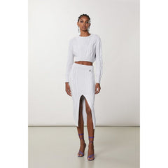 Patrizia Pepe White Viscose Midi Skirt