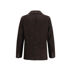 D'amico Brown Lamb Ovis Aries Aries Leather Jacket