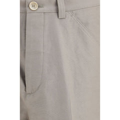 Brunello Cucinelli Beige Cotton Dress Pants