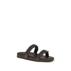 Brunello Cucinelli Braune Kalbsleder-Sandalen aus Bos Taurus