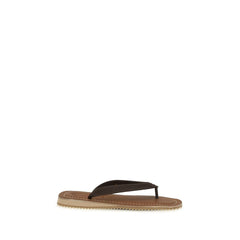 Miu Miu Flip-Flop-Sandalen aus braunem Kalbsleder Bos Taurus