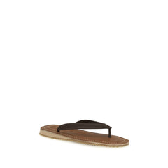 Miu Miu Flip-Flop-Sandalen aus braunem Kalbsleder Bos Taurus