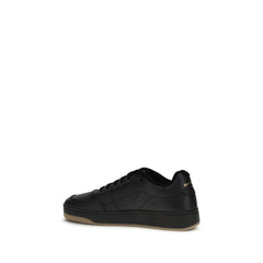 Saint Laurent Schwarze Kalbsleder Bos Taurus Low-Top Sneakers