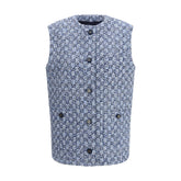 Gucci Ärmellose Jacke aus blauer Baumwolle