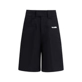 GCDS Black Cotton Bermuda Shorts