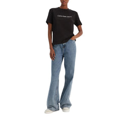 Calvin Klein Jeans Schwarzes Baumwoll-T-Shirt