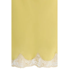 Saint Laurent Bicolor Silk Midi Skirt