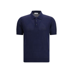 Roberto Collina blaues Polohemd aus Baumwolle