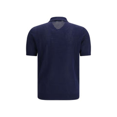Roberto Collina blaues Polohemd aus Baumwolle