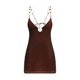 Oséree Brown Polyamide Casual Dress