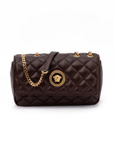 Versace Bruine Gewatteerde Leren Schoudertas