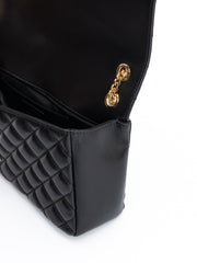 Versace Schwarze gesteppte Leder-Umhängetasche
