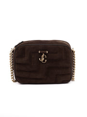 Jimmy Choo Avenue Kameratasche aus braunem Wildleder