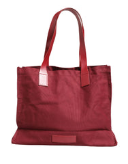 SIF JAKOBS Burgundy Baumwoll-Canvas Einkaufstasche Damen Borse Schmucktasche