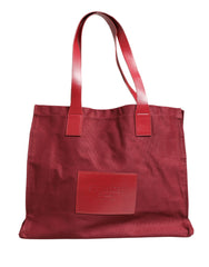 SIF JAKOBS Burgundy Baumwoll-Canvas Einkaufstasche Damen Borse Schmucktasche