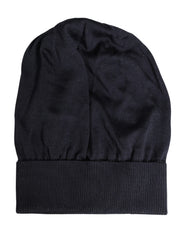 Dolce & Gabbana Schwarze feste Wintermütze aus Wolle gestrickt