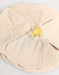 Dolce & Gabbana Beige Floral Motif Silk Blend Poplin Fabric Pin Brooch