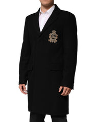 Dolce & Gabbana Schwarzer Blazer mit heraldischem Patch und Einreihung