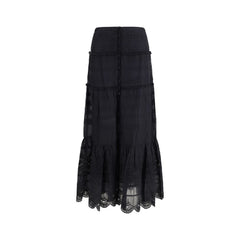 Isabel Marant Étoile Black Viscose Long Skirt