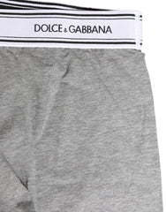 Dolce & Gabbana Grauer Logo-Bund Baumwoll-Herren-Boxershorts