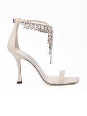 Jimmy Choo Verity 100 Sandalen aus weißem Lackleder