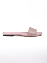Jimmy Choo Pink Satin Crystal Clovis Flat