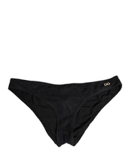Dolce & Gabbana Schwarze Nylon DG Logo Plakette Regular Slip Unterwäsche