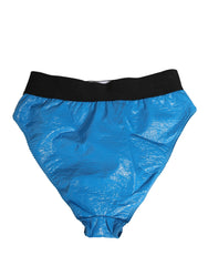 Dolce & Gabbana Slip mit hohem Bund und blauem Logo-Gummizug