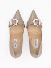 Jimmy Choo Taupegraue Lackleder Pumps Chery 85