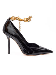 Jimmy Choo Diamond Talura 100 Pumps aus schwarzem Lackleder