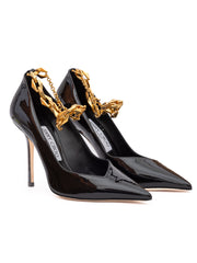 Jimmy Choo Diamond Talura 100 Pumps aus schwarzem Lackleder