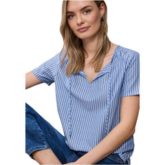 Street One blaue Baumwollbluse