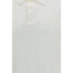 Burberry White Cotton Polo Shirt