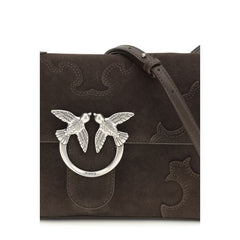 PINKO Brown Calf Leather Bos Taurus Shoulder Bag