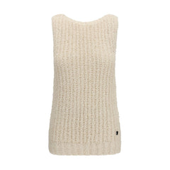 Balmain Beige Cotton Sleeveles Sweater