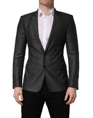 Dolce & Gabbana Dunkelgraue Woll-Jacke Slim Fit Blazer