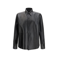 Dolce & Gabbana Black Leather Dress Shirt