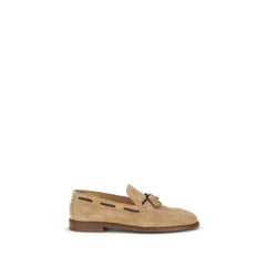 Brunello Cucinelli Braune Kalbsleder Slipper Bos Taurus