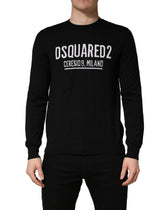 Dsquared² Schwarzer Logo Strickpullover mit Rundhalsausschnitt für Herren