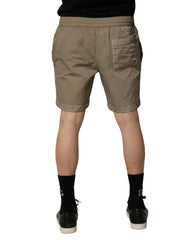 Dolce & Gabbana Braune Nylon-Bade-Shorts mit Kordelzug Bademode
