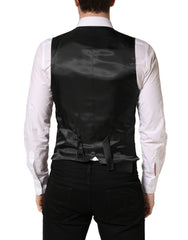 Dolce & Gabbana Dark Gray Wool Dress Formal Waistcoat Vest