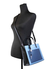 Marc Jacobs Grind Mini Blue Heaven Colorblock Leder Tote Umhängetasche Geldbörse