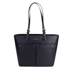 Michael Kors Damen Jet Set Travel Medium Double Pocket Tote Schwarz/Silber 35F3GTVT8B-001