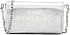 Marc Jacobs The Metallic Leather Chain Mini Bag - Silber