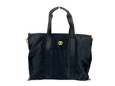 Versace Zwarte Nylonstof La Medusa Schouder Tote Tas